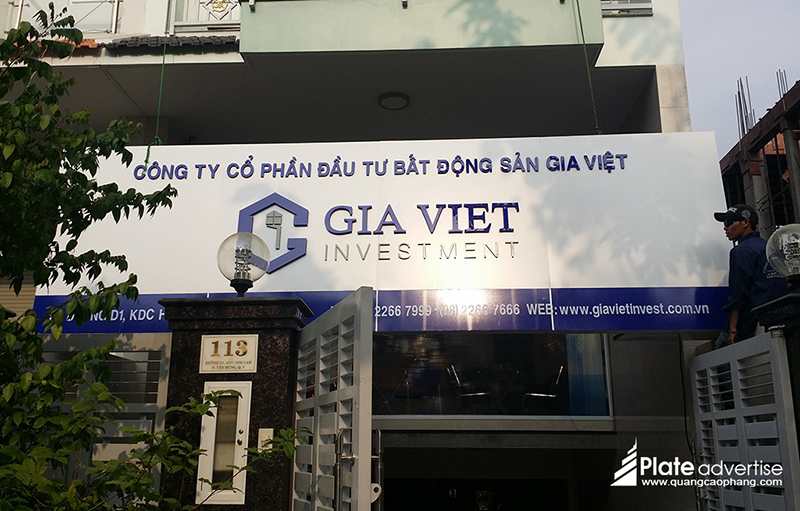 Bảng hiệu alu chữ nổi công ty Gia Việt